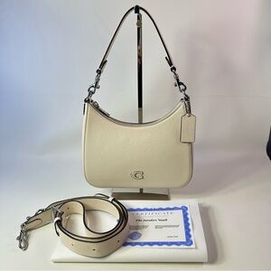 NEW Coach Leather Crossbody Hobo Bag in Chalk